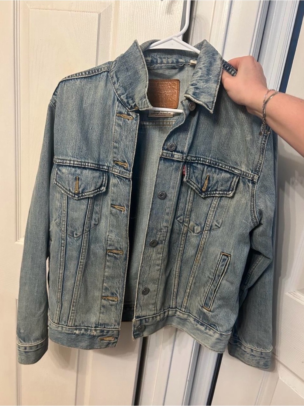 Levi's Light Blue Denim Jacket with Leather Patch